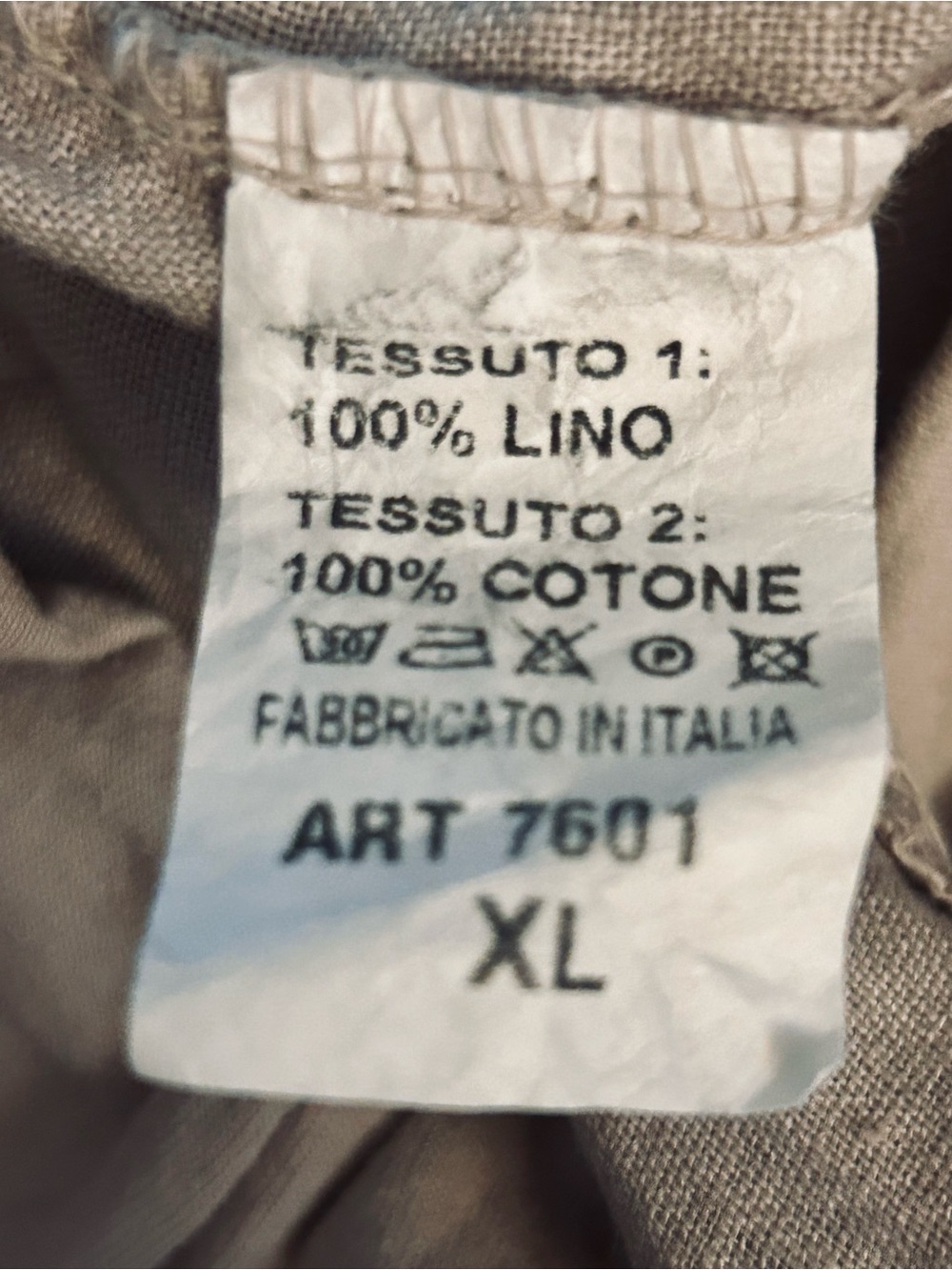 NWT XL Linen Cotton Pants PURO LINO Khaki Tan Wood Extra Large Designer Ankle - Picture 6 of 12